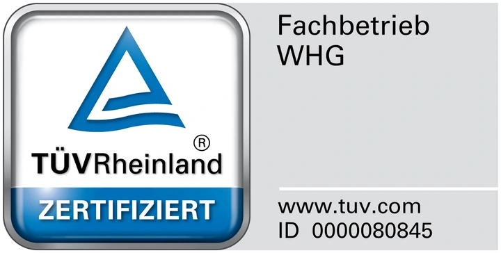 TÜV Rheinland zertifiziert: Fachbetrieb WHG, ID 0000080845